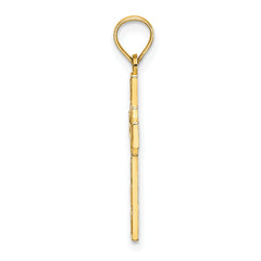 14K D/C Etched Cross Charm