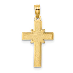 14K D/C Etched Cross Charm