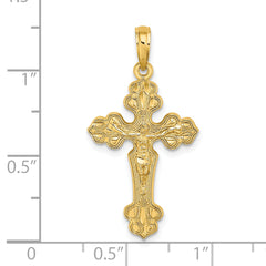 14K D/C Crucifix W /Fancy Tips Charm