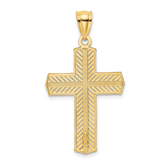 14K Beaded Cross Charm