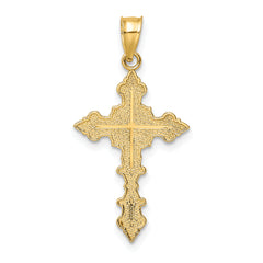 14K Crucifix W/ Fancy Edges Charm