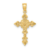 14K Crucifix W/ Fancy Edges Charm