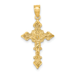 14K Crucifix W/ Fancy Edges Charm