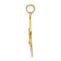 14K Crucifix W/ Beveled Edges Charm