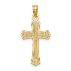 14K Crucifix W/ Beveled Edges Charm