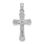 14K White Gold Crucifix W/ Beveled Edges Charm