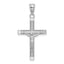 14K White Gold Polished and Textured Crucifix Charm