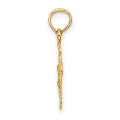 14K Mini Crucifix W/ Fancy Tips Charm