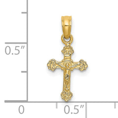 14K Mini Crucifix W/ Fancy Tips Charm