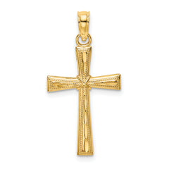 14K D/C and Textured Cross Charm