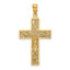 14K Textured Swirl Design Crucifix Charm