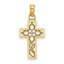 14K Flower In Cross Charm
