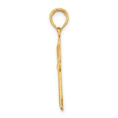 14K Polished Beveled Tip Cross Charm