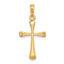 14K Polished Beveled Tip Cross Charm