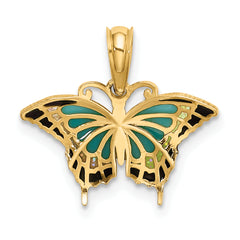 14K Small Enameled Wings Butterfly Charm