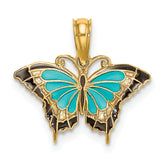 14K Small Enameled Wings Butterfly Charm
