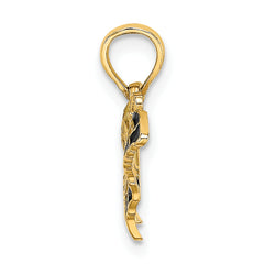 14K Small Enameled Yellow Butterfly Charm