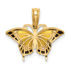14K Small Enameled Yellow Butterfly Charm