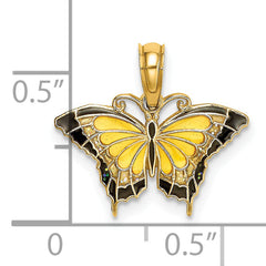 14K Small Enameled Yellow Butterfly Charm