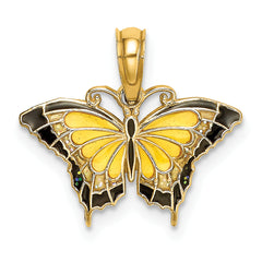 14K Small Enameled Yellow Butterfly Charm