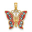 Enameled Filigree Butterfly Charm in 14K Yellow Gold, 18mm - Sophia Jewelers