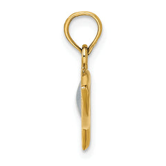 14K Horizontal Blue Enameled Ichthus Charm