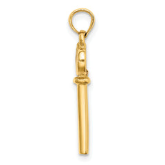 14K Polished 3D Enameled Heart Key Charm