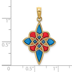 14K Enameled Celtic Knot Charm