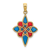 14K Enameled Celtic Knot Charm