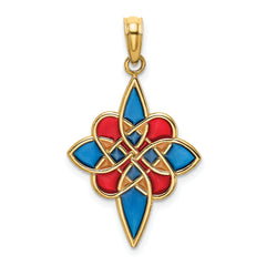 14K Enameled Celtic Knot Charm