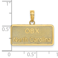 14K OBX NORTH CAROLINA License Plate Charm