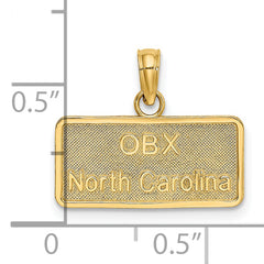 14K OBX NORTH CAROLINA License Plate Charm