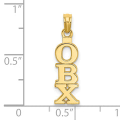 14K Polished OBX (Outer Banks) Vertical Charm