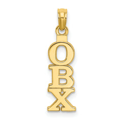 14K Polished OBX (Outer Banks) Vertical Charm
