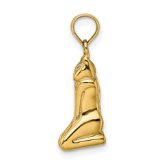 14K 3D Polished MARCO ISLAND Cat Charm