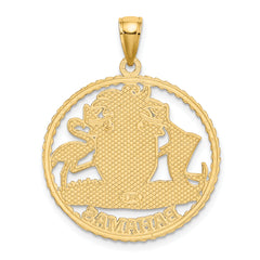 14K BAHAMAS Crest In Textured Frame Charm