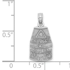 14K White Gold Southern Most Point USA / KEY WEST FL Charm