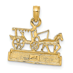 14K CHARLESTON Horse and Cart Charm