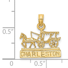 14K CHARLESTON Horse and Cart Charm