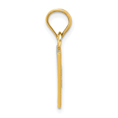 14K and White Rhodium Solid Enameled United Kingdom Flag Pendant