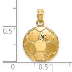 14K 2-D Engraveable Soccer Ball Charm