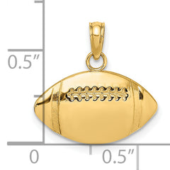 14K 2-D Engraveable Football Charm