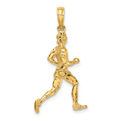 14K 3-D Polished Runner Charm