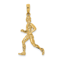 14K 3-D Polished Runner Charm