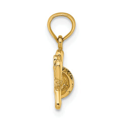 14K 2-D Textured and Engraved Golf Bag Charm
