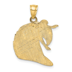 14K Polished and Textured Surfer and Wave Charm