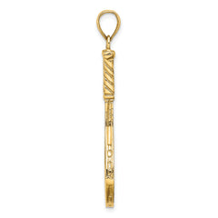 14K 3-D Polished Tennis Racquet Charm