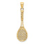 Large Tennis Racquet Charm in 14K Yellow Gold, 37mm Textured - Sophia Jewelers