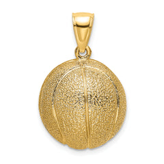 14K 3-D Textured Basketball Charm