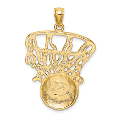 14K Swoosh Basketball and Net Charm